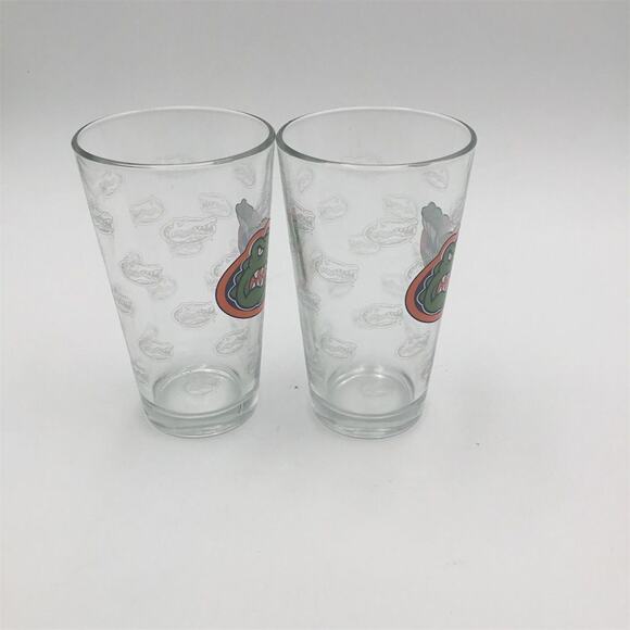 University of Florida Gators 16 oz Pint Glass Set of 2 Etched Logo - Picture 4 of 6